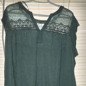 Taravel Crochet Sleeveless Top, 2X